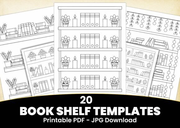 20 Bookshelf Printable Template: A Creative Solution for Organizing and Decorating Your Space