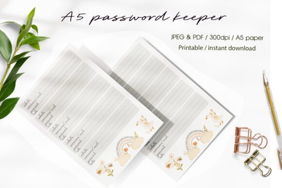A5 Password Keeper Printable
