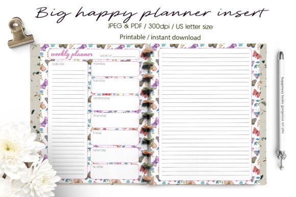Big Happy Planner Weekly Planner Insert