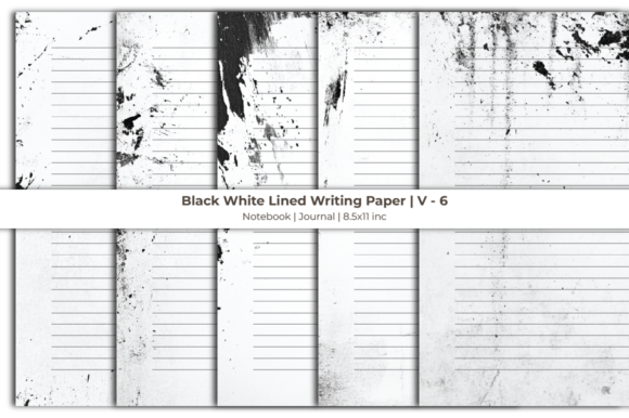 Black White Lined Writing Paper