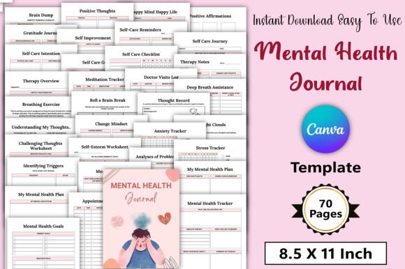 Editable Mental Health Journal: A Comprehensive Tool for Self-Reflection and Growth