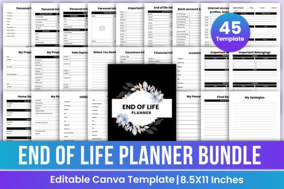 End of Life Planner Bundle Canva KDP