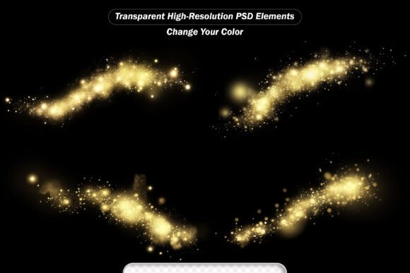 Golden Sparkle Effect Transparent