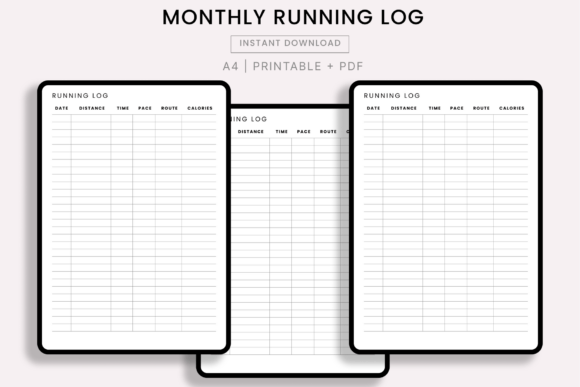 Monthly Running Log – Track Your Progress