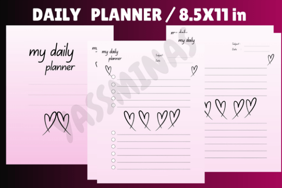 Pink Daily Planner, Canva Template