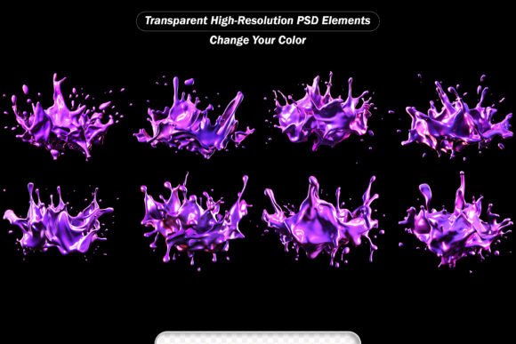 Splash of Purple Metal Transparent Set